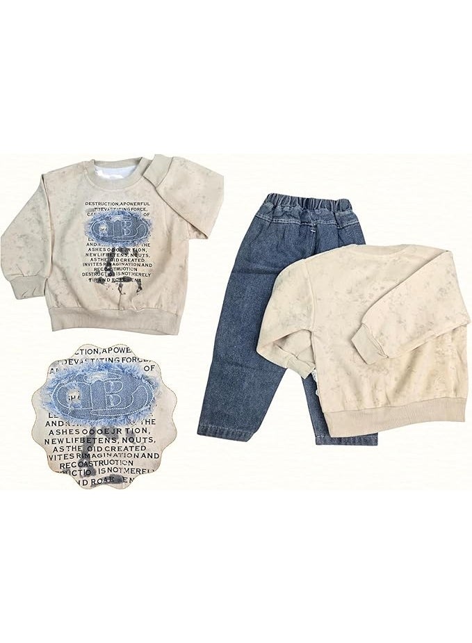 MINIIMODZ Minii Modz Denim Pant & Full Sleeve Shirt Top Set for Boys | Ethnic Inspired Clothes | Pant Top Set for Boy | Best Gift for Diwali & Festivals - Image 2